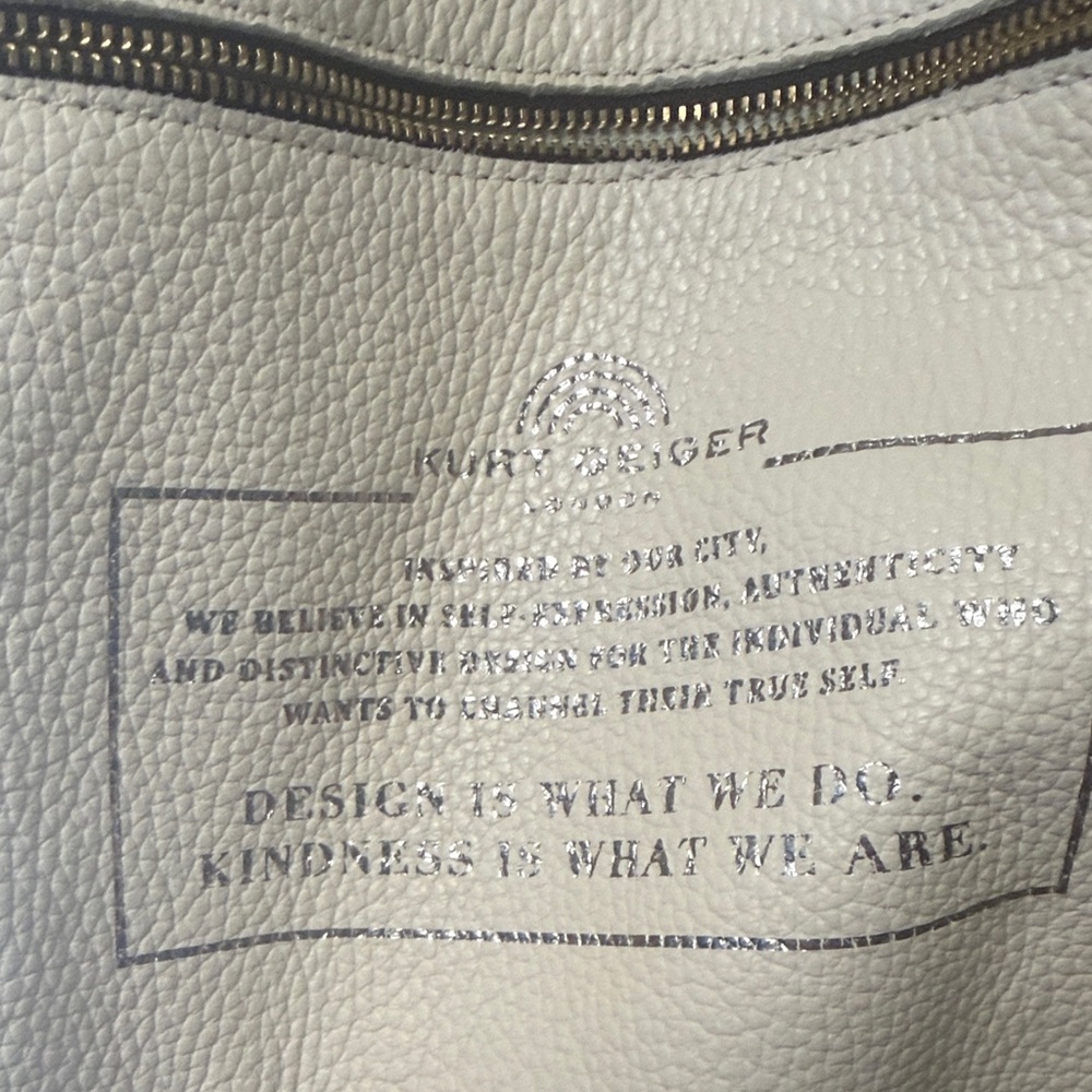 Kurt Geiger Cream Polka Dot Leather Tote Bag - Picture 3 of 4